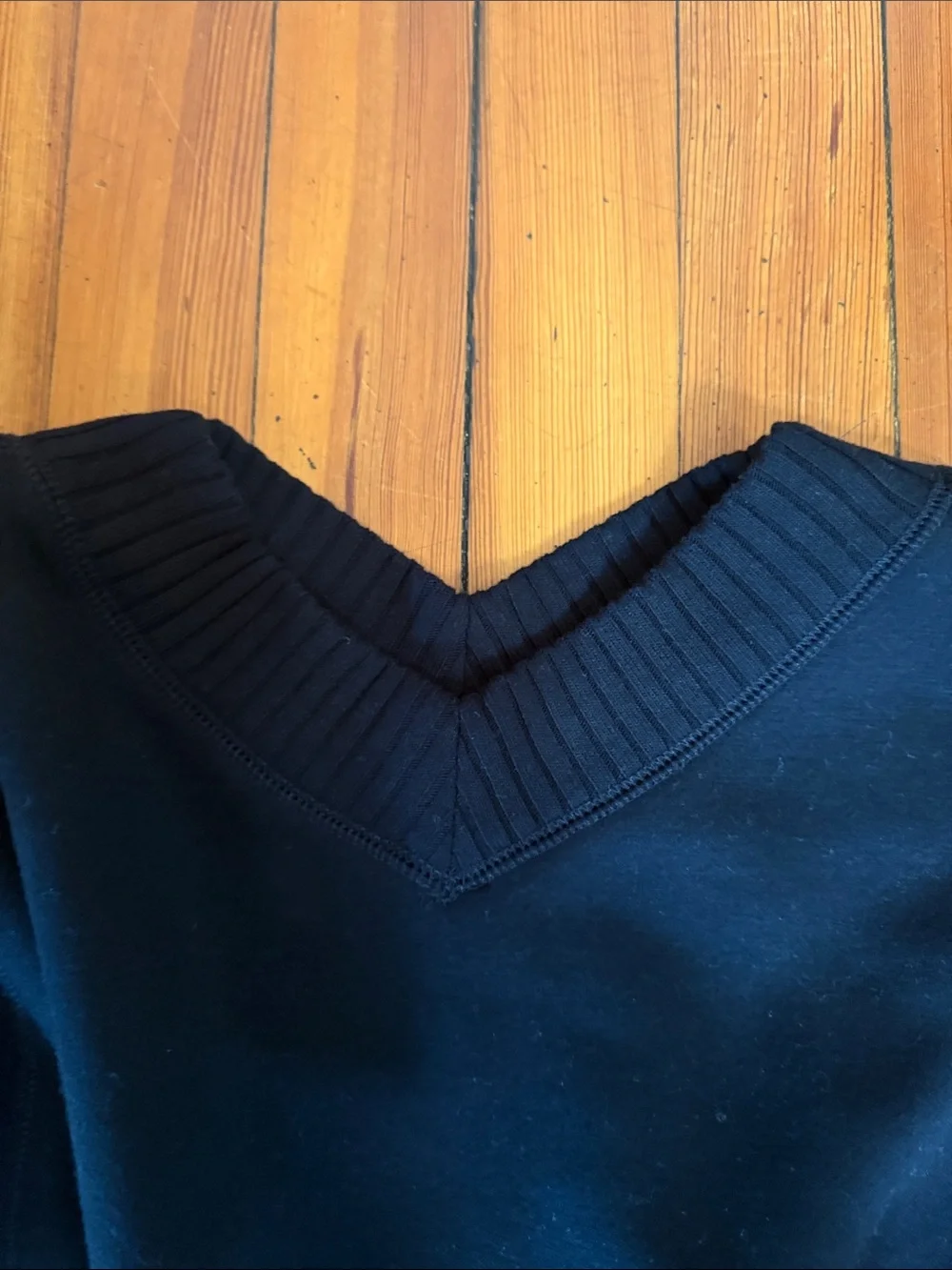 Aerie Double V neck Black Sweat shirt